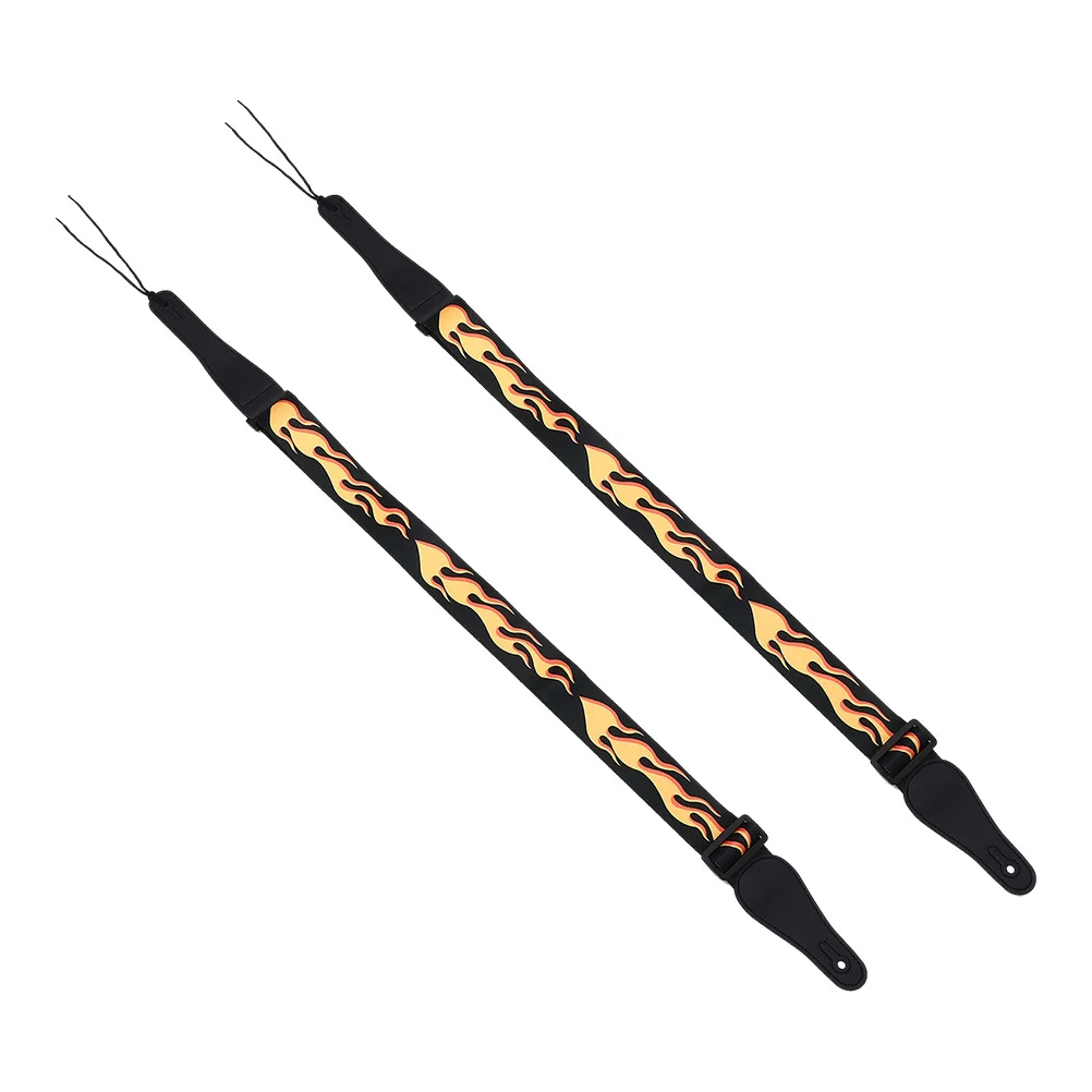 

2Pcs Replacement Guitar Strap Decorative Flame Style Suitable for Electric Acoustic and Bass Guitars Guitar Strap