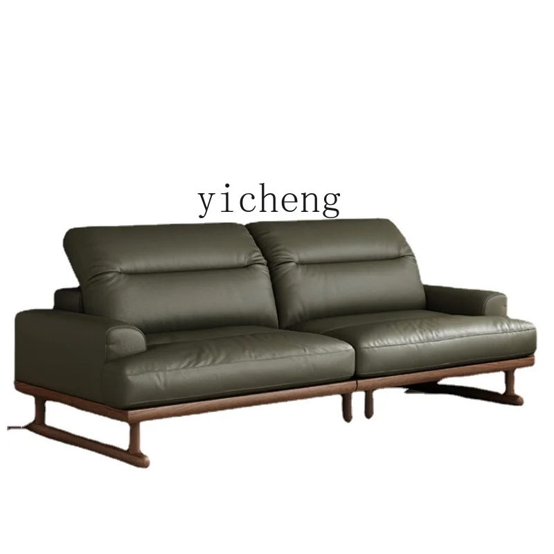 

Tqh Sofa Vintage Cat Scratch Leather Straight Row Living Room Adjustable Double Green Sofa