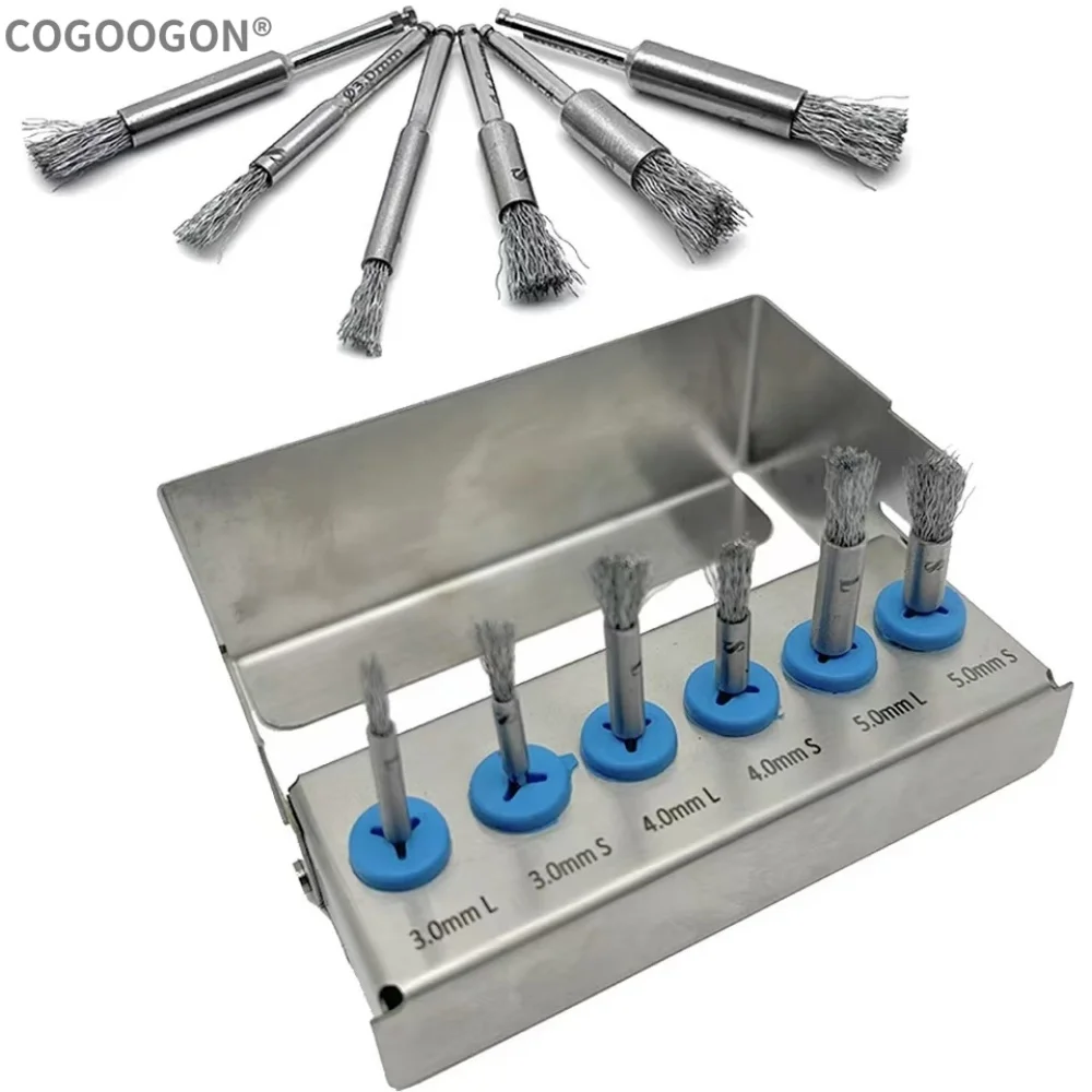 Dental Implant Surface Cleaning Brush Peri-Implantitis Threads Tool Dental Titanium Grade 5 Instrument Abutment Cleaning Brush
