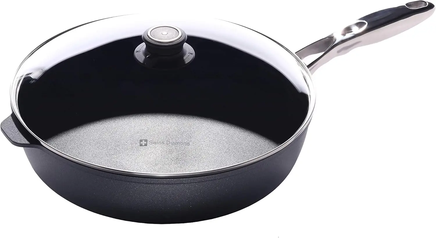 Nonstick Saute Pan with Lid and Stainless Steel Handle, Dishwasher and Oven Safe Skillet