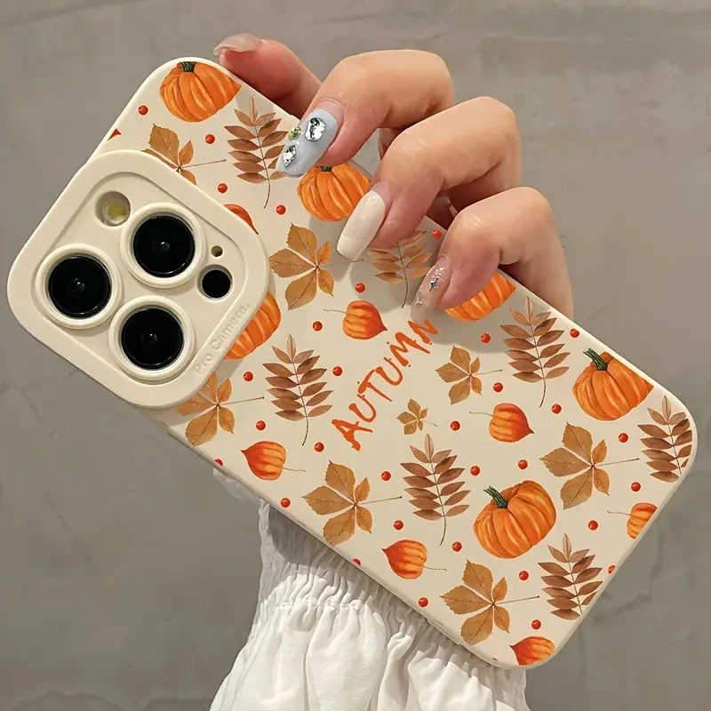 Autumn Maple Leaves Pumpkin Pattern Design Phone Case For Xiaomi 14T Pro 13 12 11 Lite 5G 15 14 13 13T 12T Soft Silicone Cover