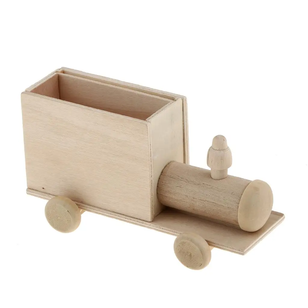 Natural Wood Pencil Vase with Unfinished Surface for Creative DIY Kids Craft Stationery Gift Home Decor