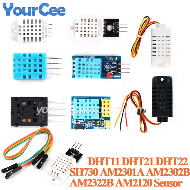 Moduł czujnika temperatury i wilgotności AM2301 AM2301A AM2302B AM2120 DHT21 DHT11 pojedyncza magistrala dla Arduino z kablem
