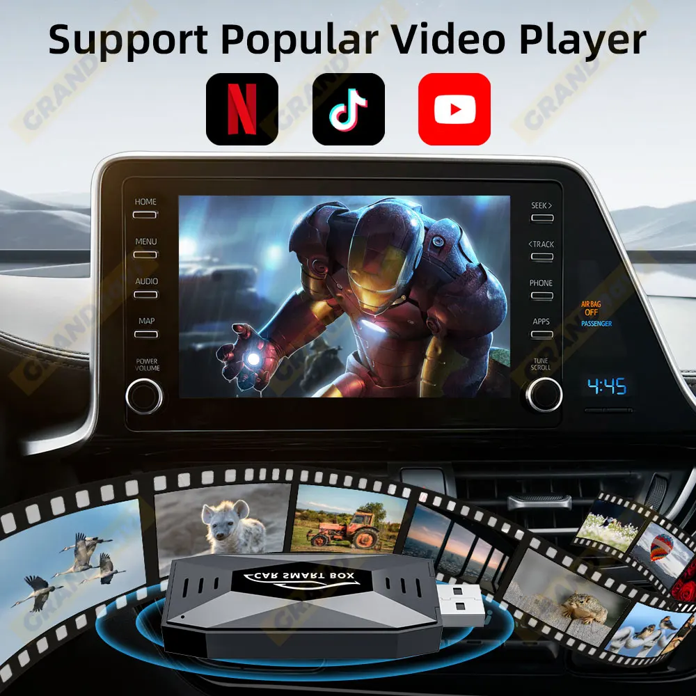 نظام أندرويد CarPlay Ai Box Wifi Wireless Android Auto لـ YouTube Netflix TIKTOK لتويوتا مازدا هيونداي جي إم سي فورد إم جي دبليو كيا #6