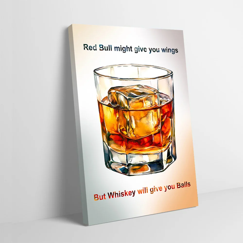 Funny Whiskey Humor Art Poster Customizable Printed Canvas Painting Wall Art Gift for Room Decorating Interior Decoration Mural