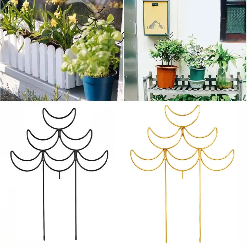 Iron Climbing Plant Trellis 4 Pack Stackable Design with Rust Proof Coating Supports Various Climbing Plants in Garden Pots