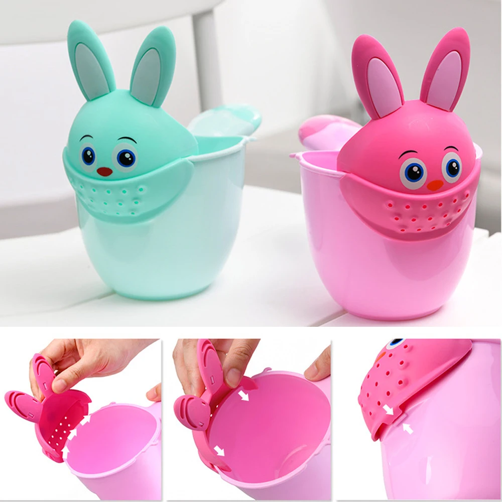 Cute Cartoon Shampoo Cup For Babies Wash Hair Shampoo Cup Baby Spoon Shower Bath Water Swim Head Watering Bottle Bath Product