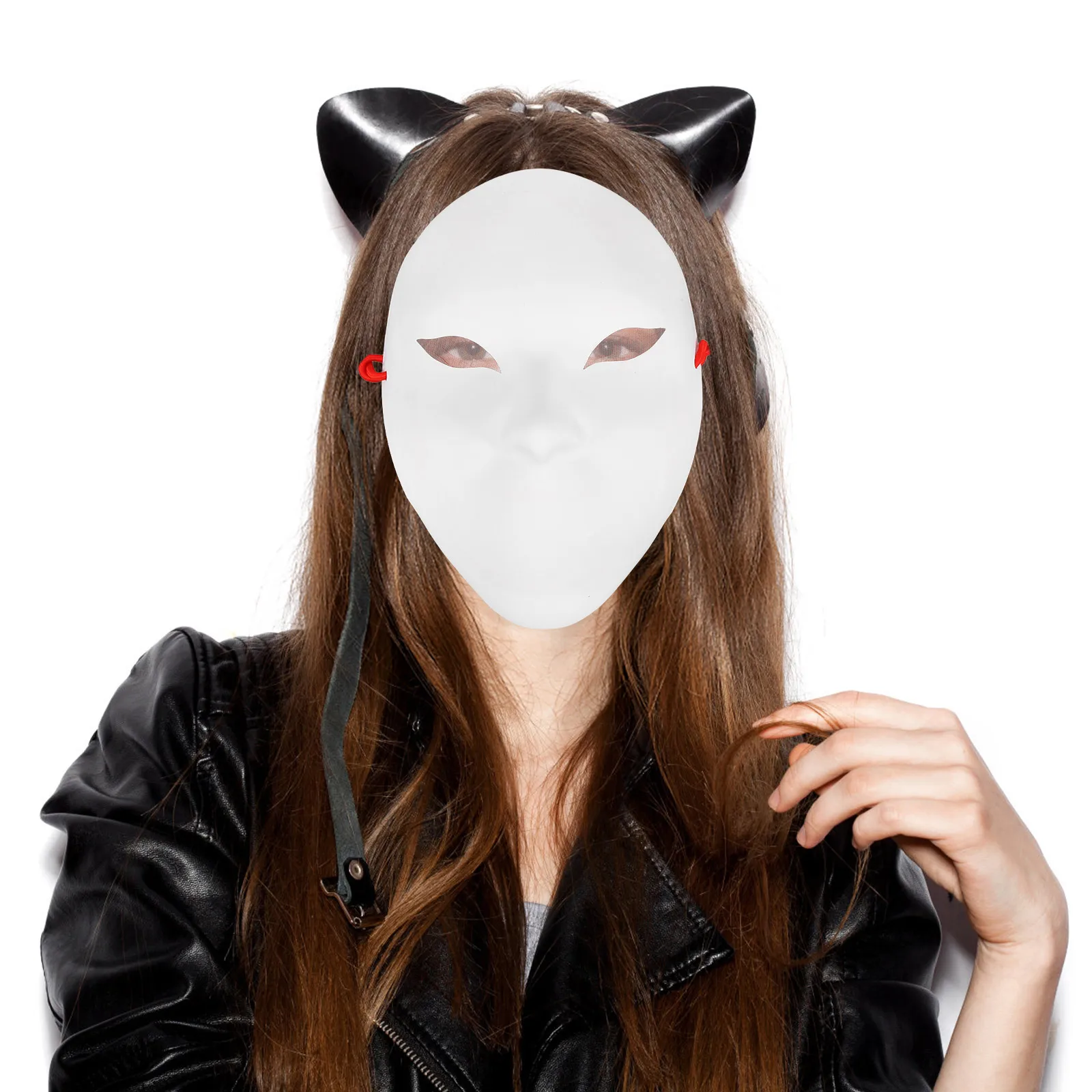 

3Pcs Unpainted White PVC Full Face Venetian DIY Masks for Mardi Gras Dance Cosplay Party Supplies Blank Craft Mask