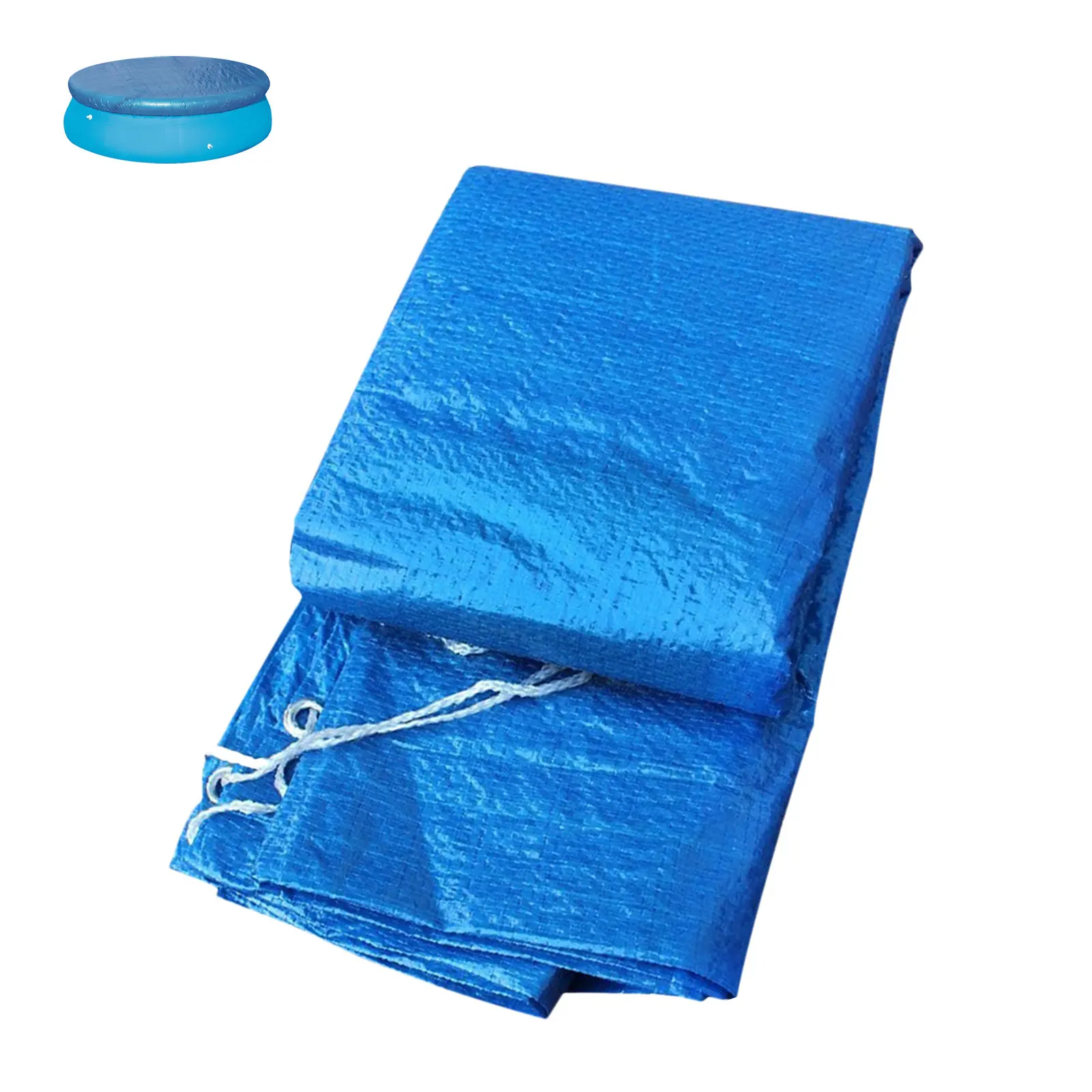 210Cm Circular Pool Cover All Season Outdoor Pool Rain Cover for Round Inflatable Frame Swimming Pools Dustproof Protection Blue