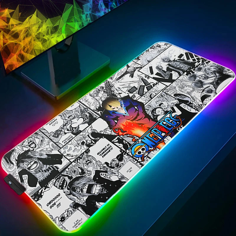 

RGB Mouse Pad 90x40cm one piece Sanji Gamer Gaming Accessories Varmilo Keyboard Computer Desk Mat Carpet Backlight LED Mousepad