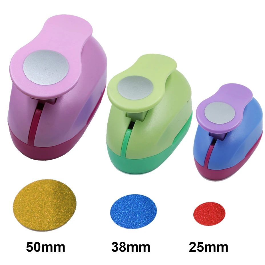 3PCS(5cm,3.8cm,2.5cm) Round shape craft punch set children manual DIY hole punches cortador de papel de scrapbook Circle punch