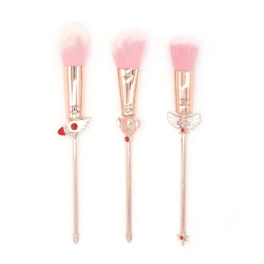 Sailor Moon Makeup Brush Set Metal Handle Blush Brush Sakura Fairy Tool Beauty 5Pieces Makeup Tool Kits Face Care Products