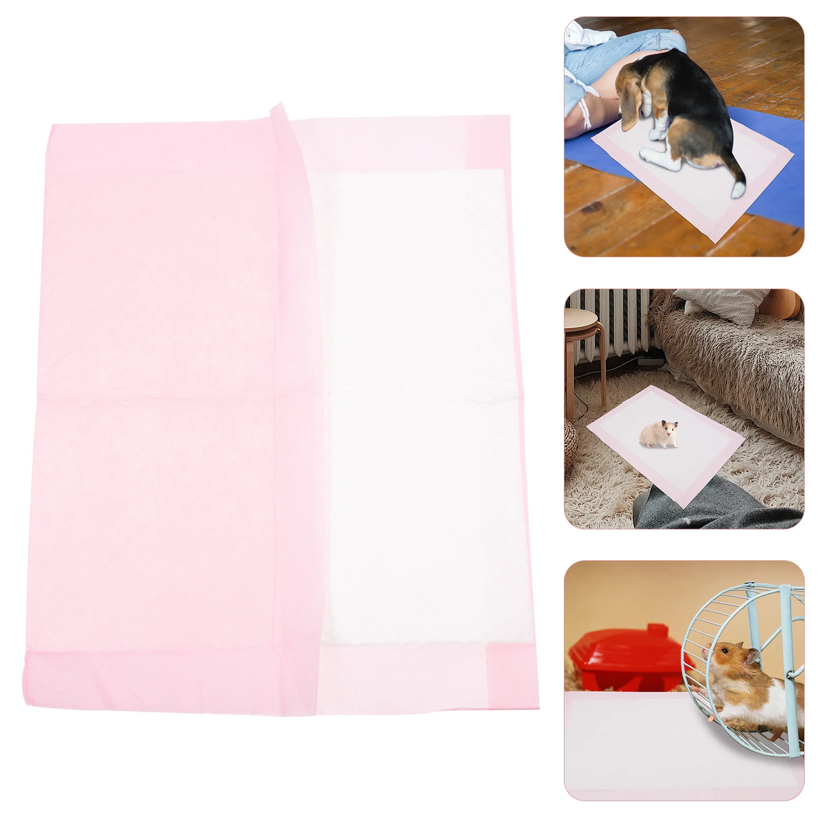 

100pcs Pet Pee Pad Disposable Leakproof Urine Mat For Rabbit Hamster Non-Woven Waterproof Pet Supply Cushion Accessory