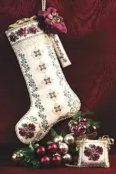 Cross Stitch Embroidery Set, Hobby Handiwork, Handicraft Sewing, Santa Rudolf, Flowered Stockings 36-53