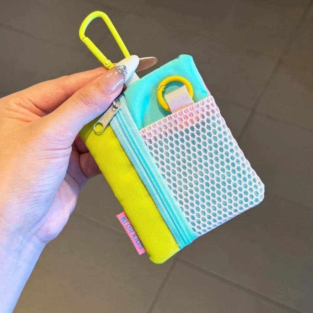 Zipper Mini Canvas Pouch Minimalist Design Lightweight Mini Coin Purse Multi-Function Portable Earphone Bag Commute Use