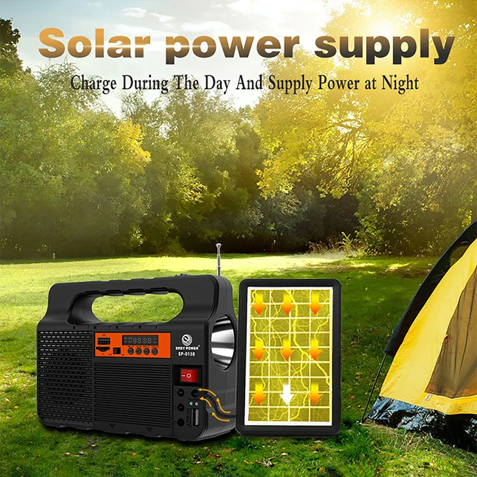 Solar Panel Generator Kit Home Solar Lamp System Kit USB 3Pcs LED Bulbs Outdoor Camping Garden Solar Lamp Emergency Saving Light