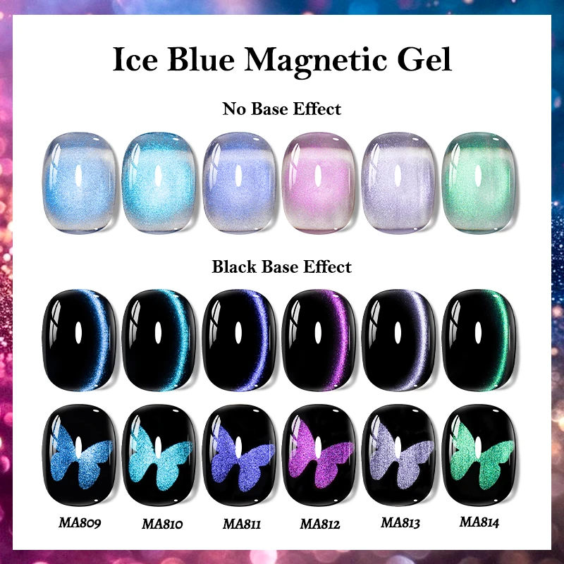 MEET ACROSS 7ml 오로라 블루 티어스 고양이 마그네틱 젤 네일 폴리쉬 엔젤 티어스 샤이니 글레이지 글리터 홀로그래픽 쏙 오프 바니쉬