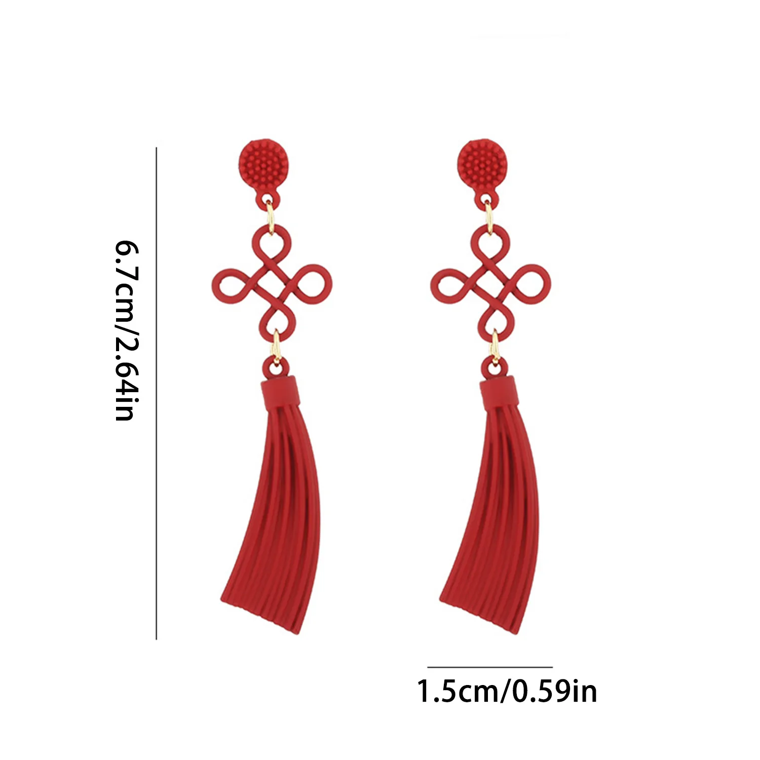 1pair Chinese Style Chinese Knot Lucky Red Dangle Earrings for Women Luxury Wedding Earrings New Year Gift Fashion Jewelry 2024