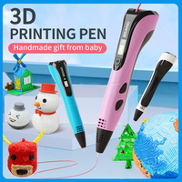 New 3D Printing Pen For Children With Power Adapter 50M/100M/200M PLA Filament Travel Case DIY Birthday Christmas Gift For Kids