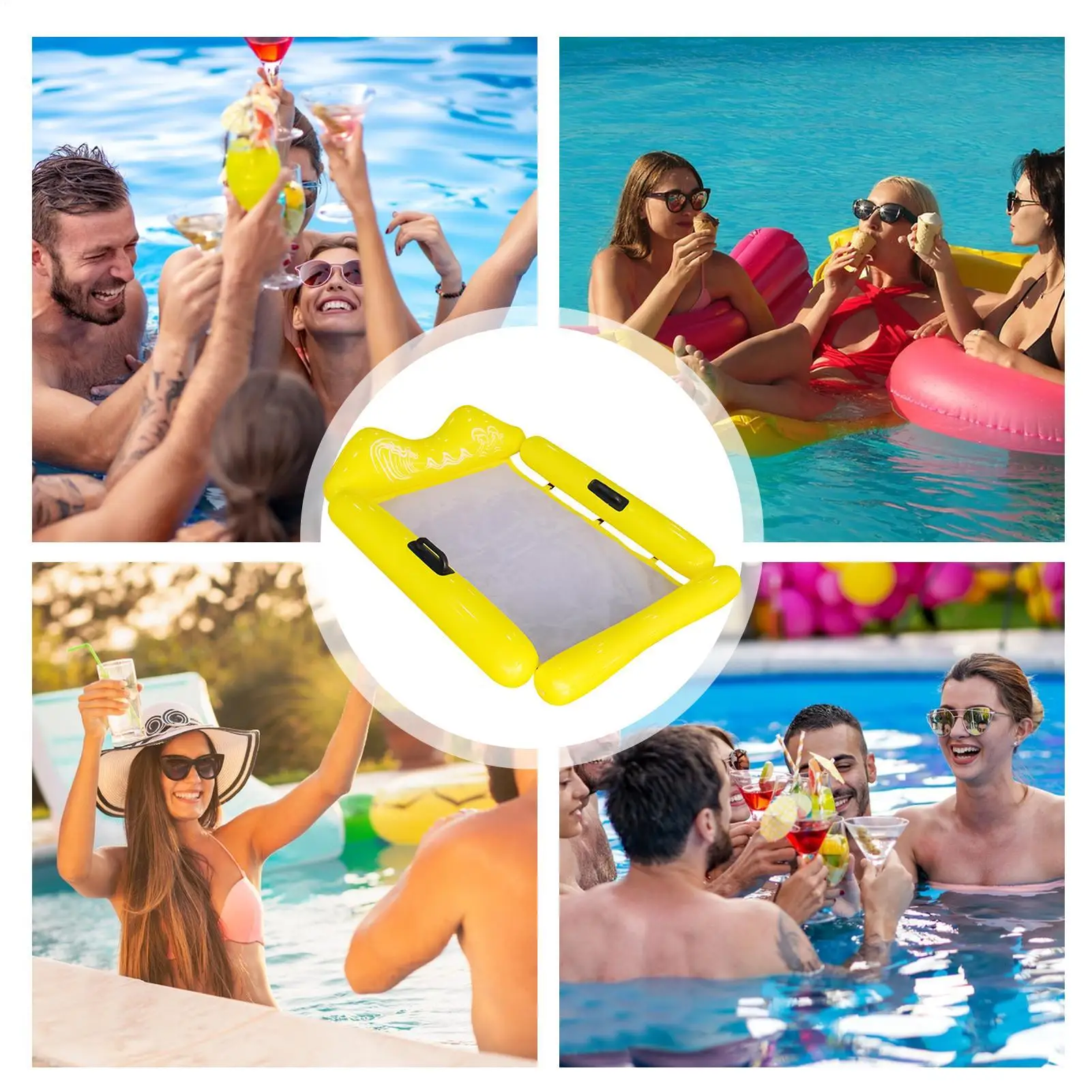 Hamaca para piscina, flotadores inflables multiusos para piscina, Drifter para viajes, relajante, familia, playa, lago, natación, patio trasero