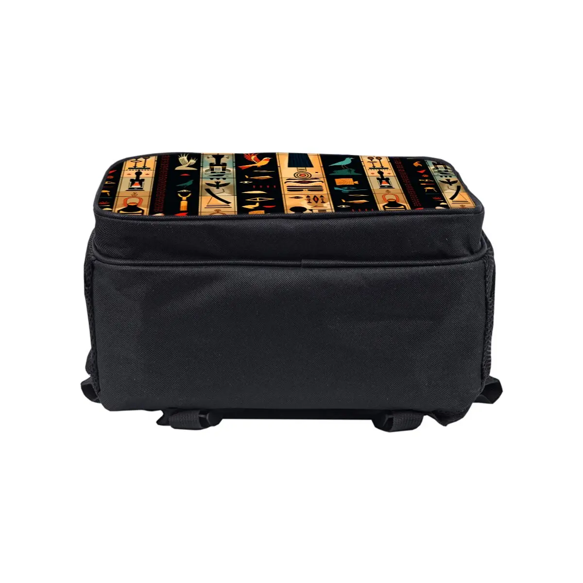 حقيبة ظهر مدرسية مطبوعة بالهيروغليفية المصرية للبنين/الفتيات أفضل هدية مقاومة للماء ثلاثية الأبعاد حقيبة جيب أمامية مستديرة كرتونية للأطفال