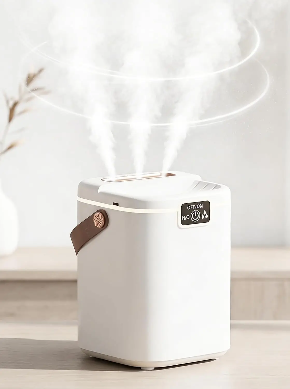 2L Cool Mist Humidifiers 3 Nozzles Quiet Small Humidifier with 4 Mist Modes,  Humidifier with Night Light & Auto-Shutoff