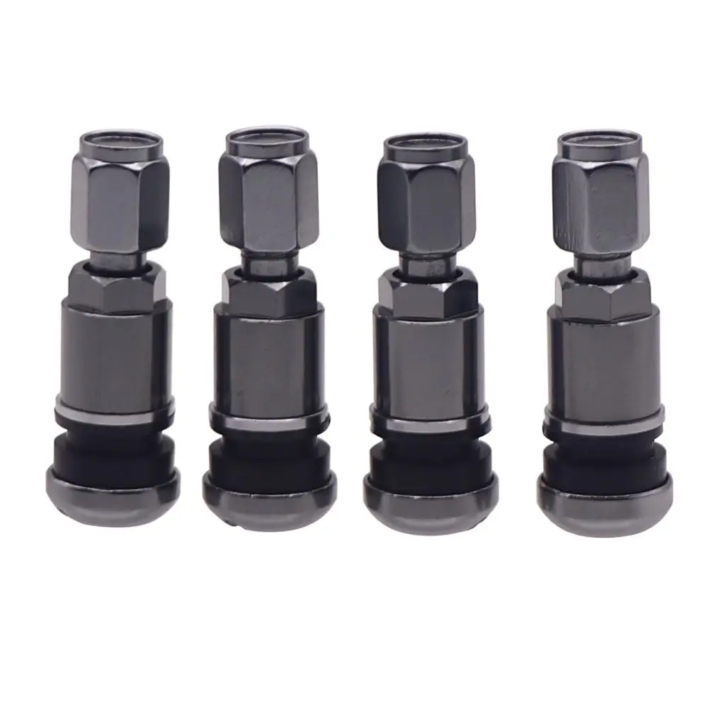 

4Pcs Stainless Steel Tire Valve Durable Professional Aluminium Alloy Car Tire Accessories Stem Round Bottom Hex Cap Car