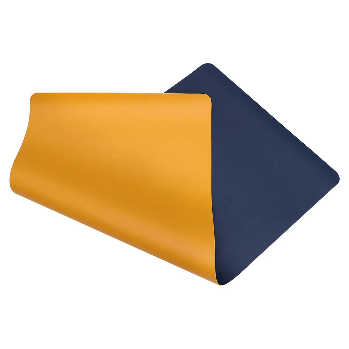 

Большой двусторонний коврик для мыши из ПУ с креативным дизайном для игровых ноутбуков, домашнего офиса, гладкий настольный коврик для мыши, желтый, темно-синий