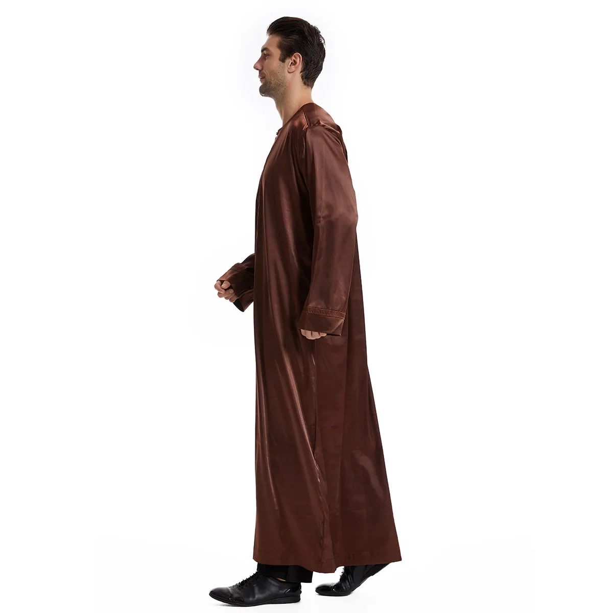 Homens jubba thobe manga longa kaftan árabe abaya dubai eid oração vestuário turquia ramadan longo robe 2024 roupas de moda muçulmana