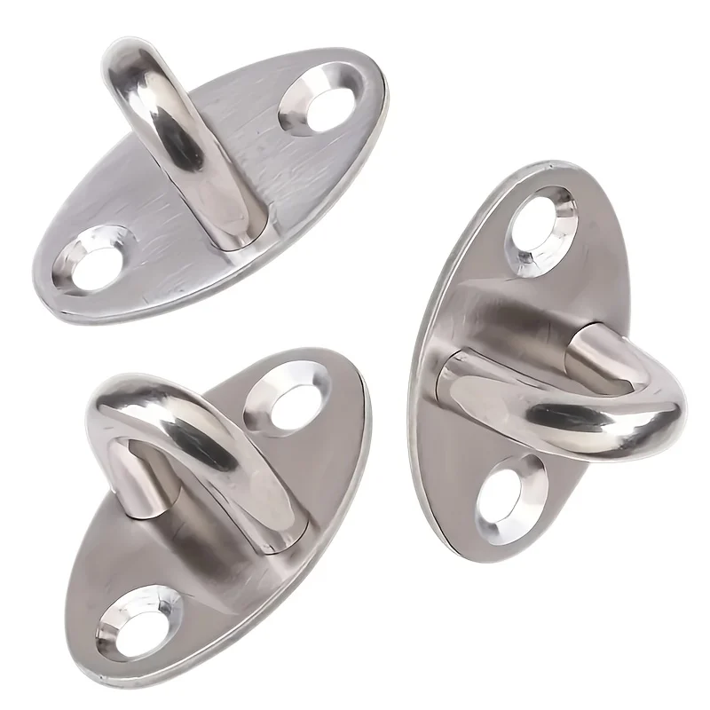 3-Piece Set, Black/Silver, Ceiling Hook Base, Fan/Sofa/Weight Bag/Hang Bed/Hang Ring Fixing Hanging Hook, Stainless Steel