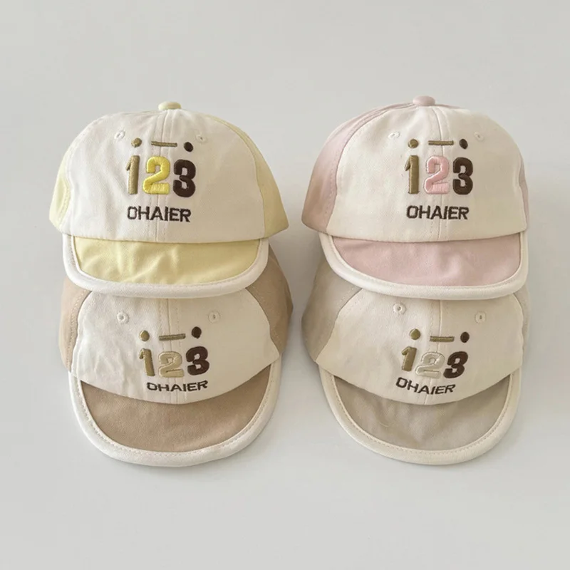 

Детская бейсбольная кепка с мягким краем и утиным языком для детей 1–4 лет, модные детские фуражки с цветными блоками, уличные солнцезащитные козырьки для мальчиков и девочек