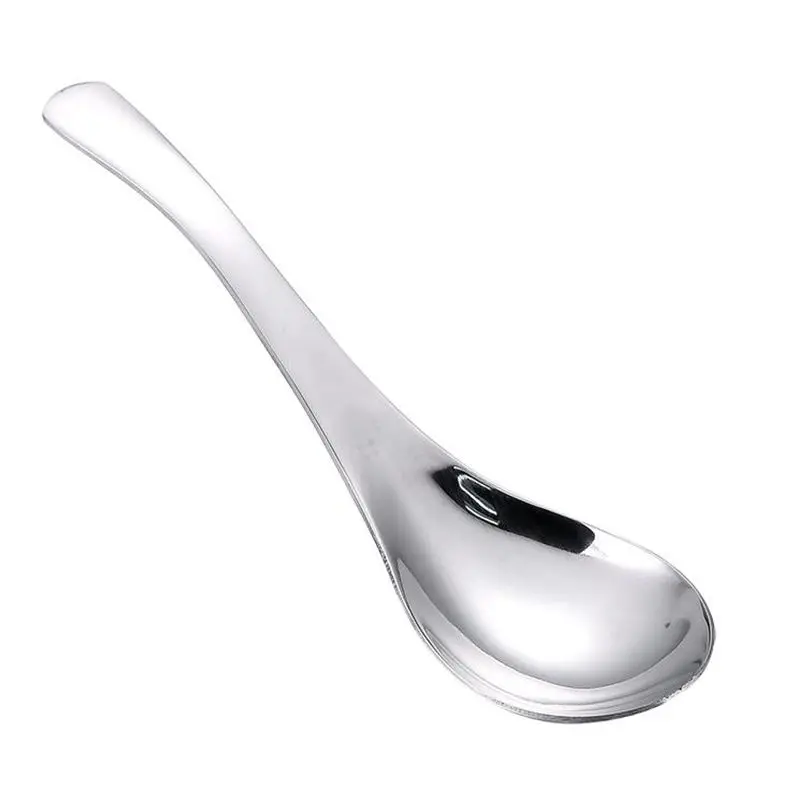 Thickening Stainless Steel Spoon Rice Soup Spoon Sliver Kids Ice Cream Dessert Tea Coffee Spoon Ladle Kitchen Dinner Tableware