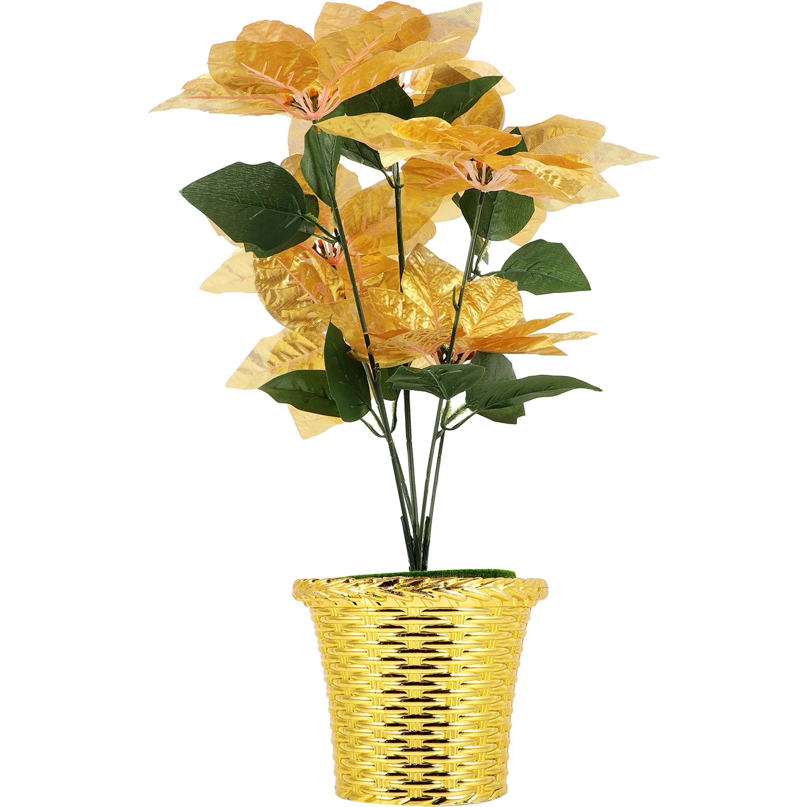 

Poinsettia Simulated Flower Artificial Decorations Floral Party Potted Red Flowers Christmas Outdoor