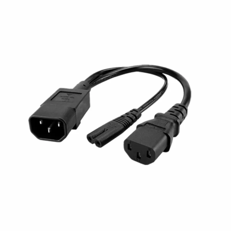 Cable adaptador de CA IEC320 C14 a C13 y C7 de 0,3 M/1FT, Cable adaptador hembra C14 macho a figura 8 y C13