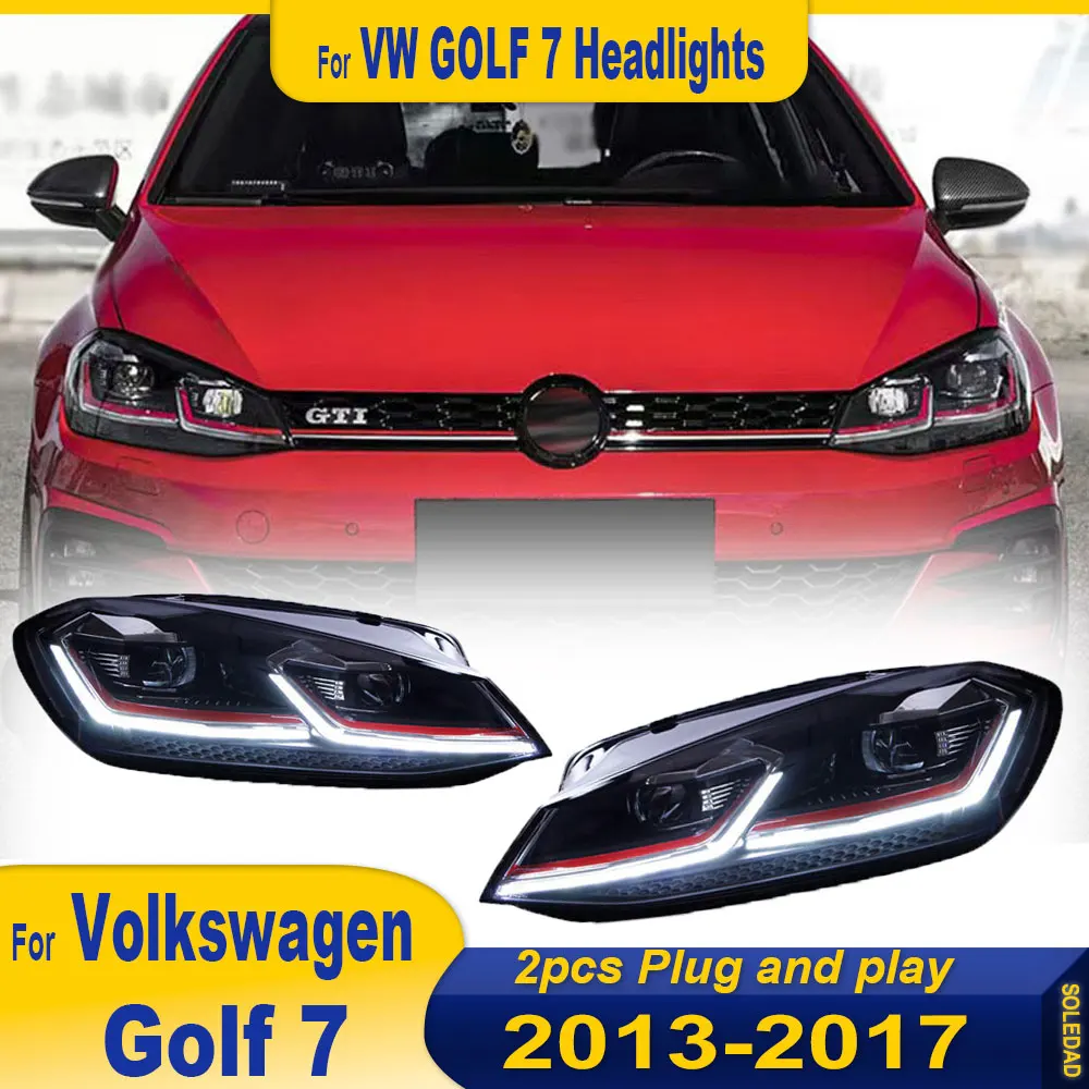 LED Headlight For VW Golf 7 MK7 2013 2014 2015 2016 2017 Car Headlamp LED DRL Xenon Lens Hid H7 Golf 7.5 R LINE Car Accessories