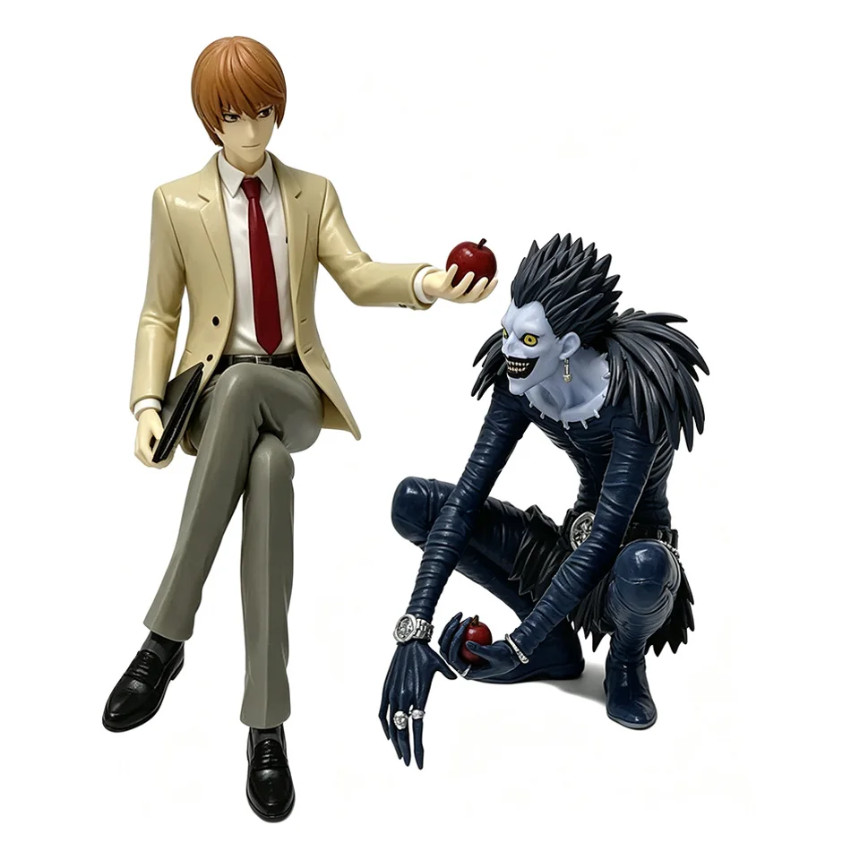 Anime Deathed Noted Yagami Light Ryuk Noodle Stopper Figure Sitting Posture PVC Figurine Desktop Ornament Collectible Model Toy