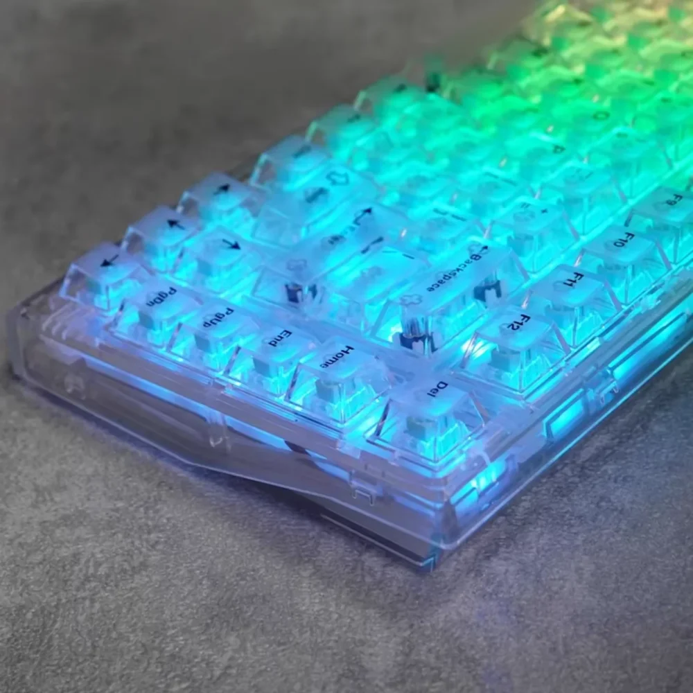 Keycaps cereja transparentes para teclado mecânico, fosco, branco, fosco, preto, material do PC, cristal de gelo, interruptor MX, 60, 64, 84, 98, 108