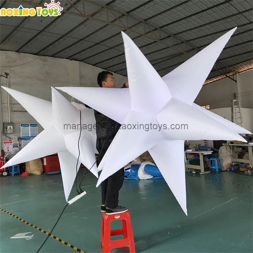 Giant LED Light Inflatable Star Hanging Balloon For Stage Advertising Event Nightclub Wedding Party Decoration