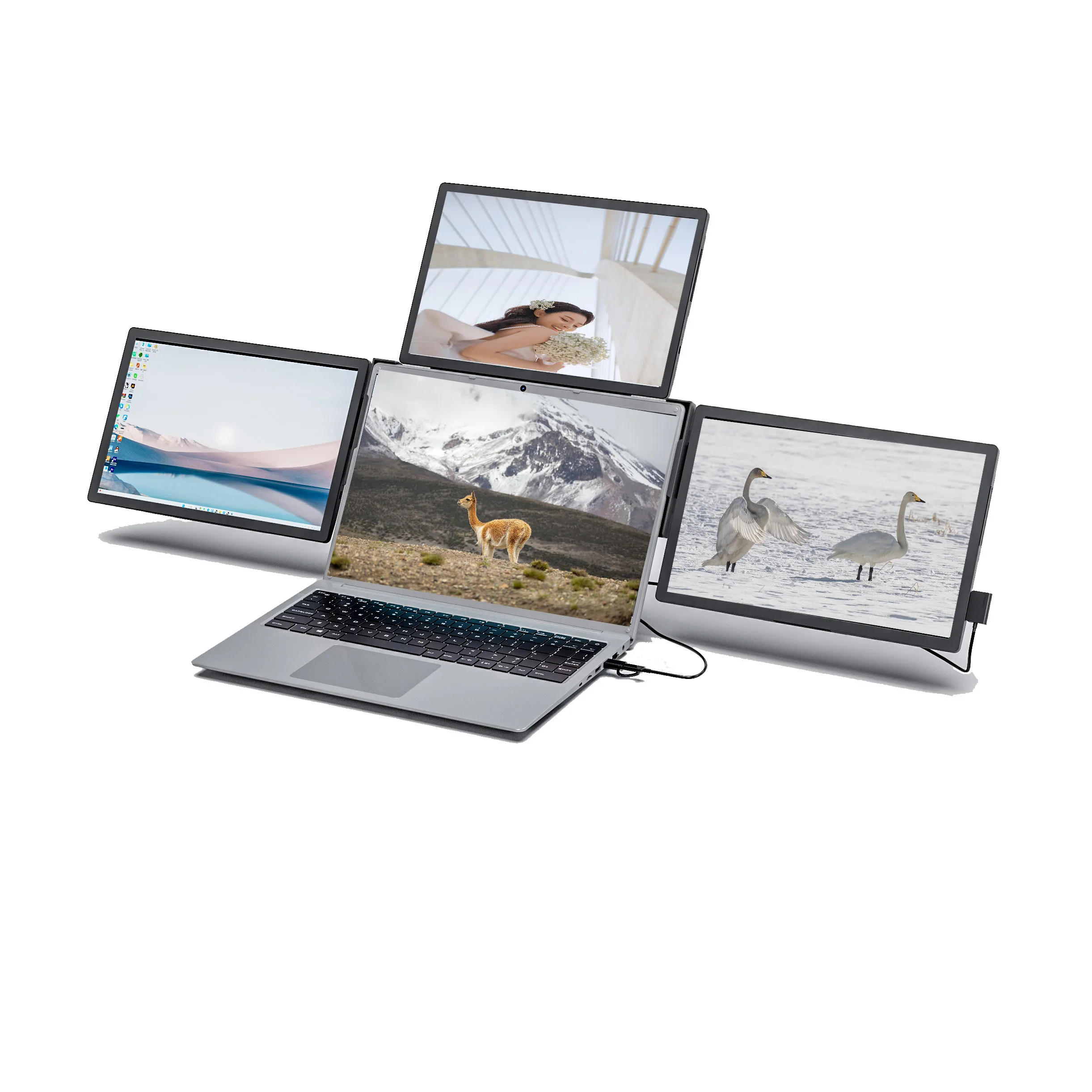 

Factory 13.3" For Gaming Windows Mobile Phone IPad Triple Screens 3 Displays Travel Portable Laptop Screen Extender