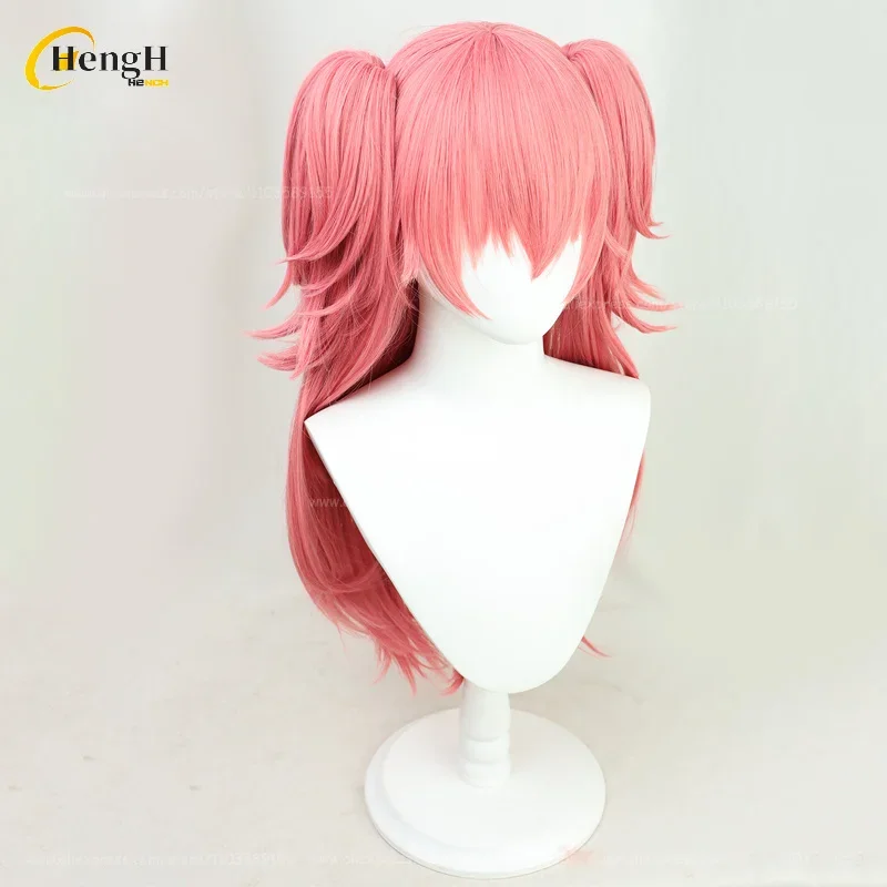 70cm longo momoi airi peruca sintética anime cosplay rosa rabo de cavalo clipes peruca feminina resistente ao calor perucas de festa de halloween + touca peruca