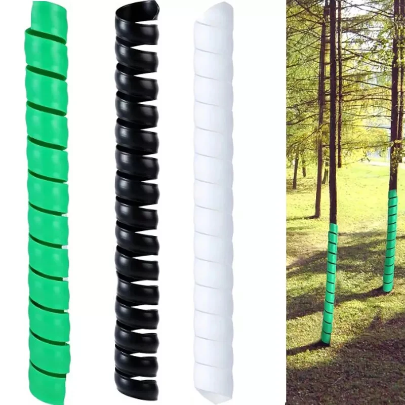 2/4pcs Corrugated Tree Protector Plastic Spiral Tree Guard Protective Sleeve Keep Deer Rabbits Cats Rodents Mowers Away