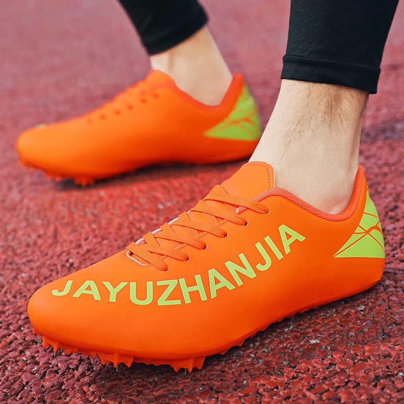 Chaussures d'athlétisme professionnelles pour hommes et femmes, baskets d'entraînement pour athlètes diabétiques élevés, chaussures de sport triples orange, baskets longues pour diabétiques