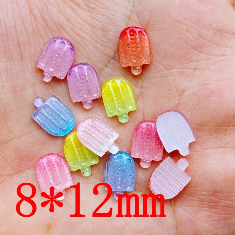 50pcs Kawaii Cartoon Mini Popsicle Nail Rhinestones Gems Glitter Acrylic Nail Art Jewelry Manicure Nail Decoration Accessories