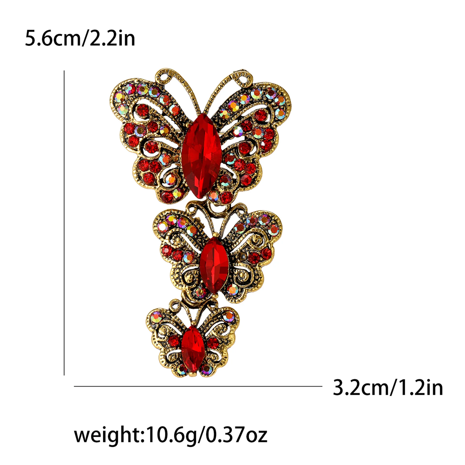 Fashionable Butterfly Brooch, Women's Universal Water Diamond Retro Insect Pin, Banquet And Party Gift Accessory