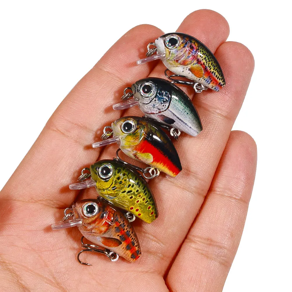 Crankbait mini para trucha y perca – Micro señuelo con triple anzuelo - imagen 2