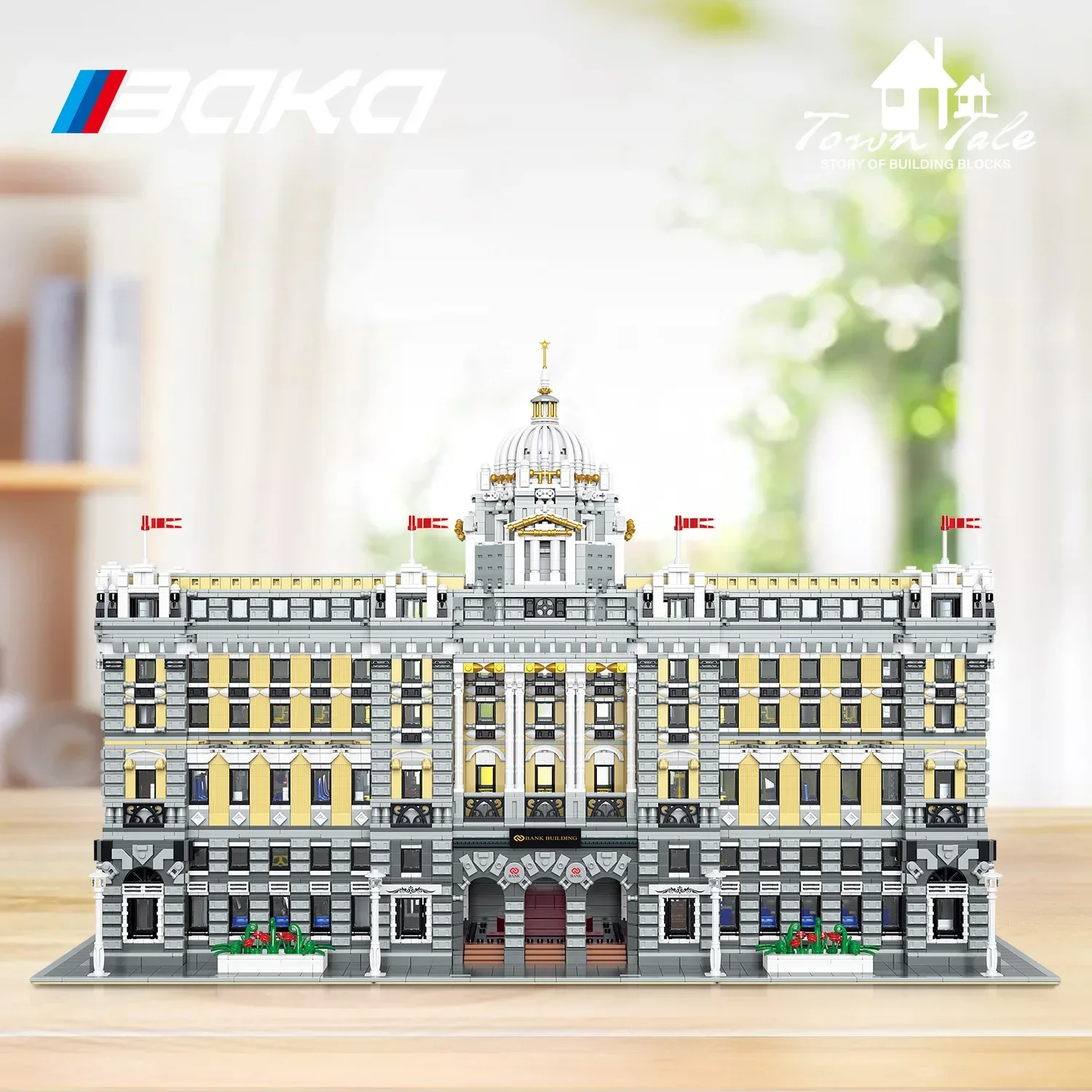 Creative City Castle Street View Bank Building Architecture Building Block DIY Assemble Brick Toy for Kids Adult Christmas Gift