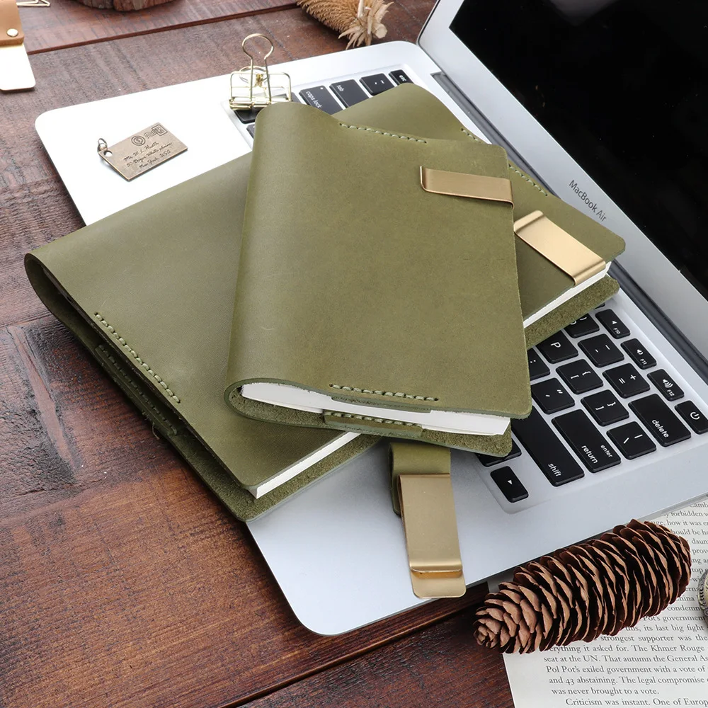 

Handmade Cowhide Hobo Notebook Free Name Embossing Service Customization Logo Wax Leather Replaceable Inner Page Diary A5/A6