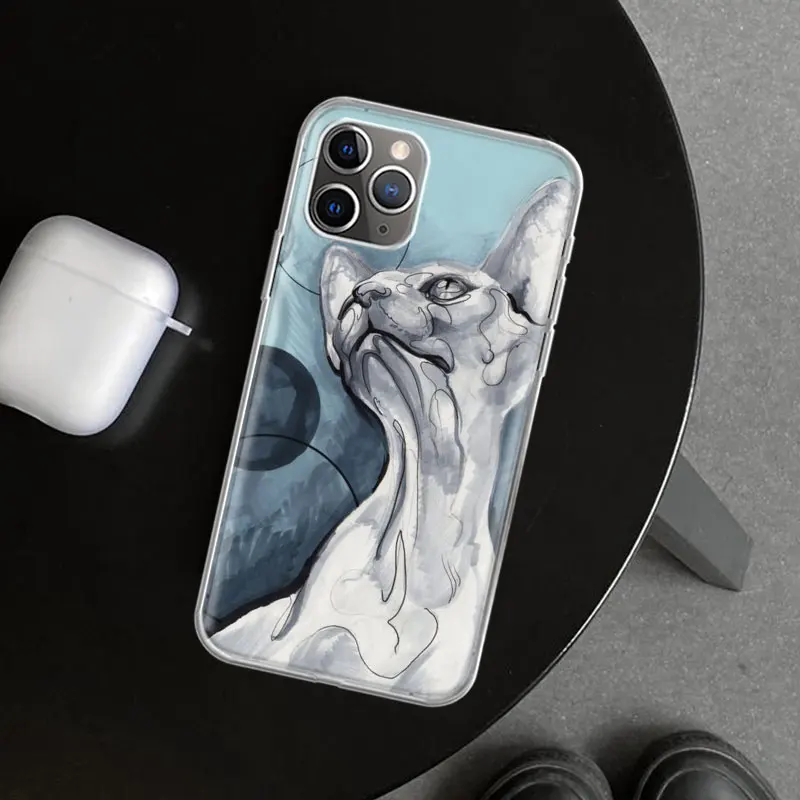 Sphinx Cat Phone Case Cover For iPhone 11 12 13 14 15 16 Pro Max Apple X XS XR 7 Plus 8 + Art Customized Fundas 14 13 11 Pro 12