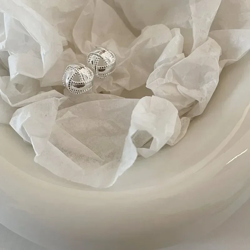 

Real 925 Sterling Silver Mini Twisted Flower Stud Earrings for Women Vintage Plant Fine Jewelry Minimalist Accessories
