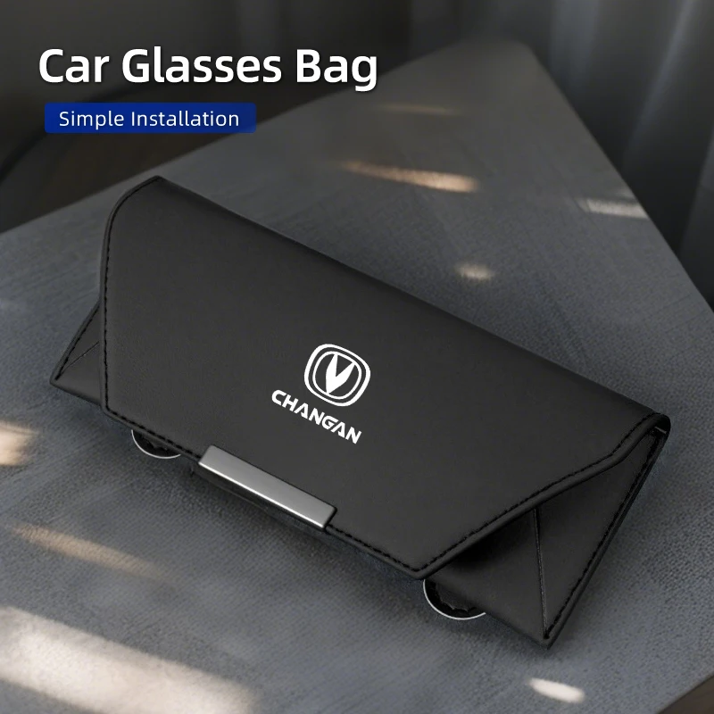 PU Leather Car Sun Visor Eyeglasses Case Sunglasses Storage Box For Changan CS75 CS35 CS55 CS15 CS85 CS95 CX70 CX20 EADO RAETON